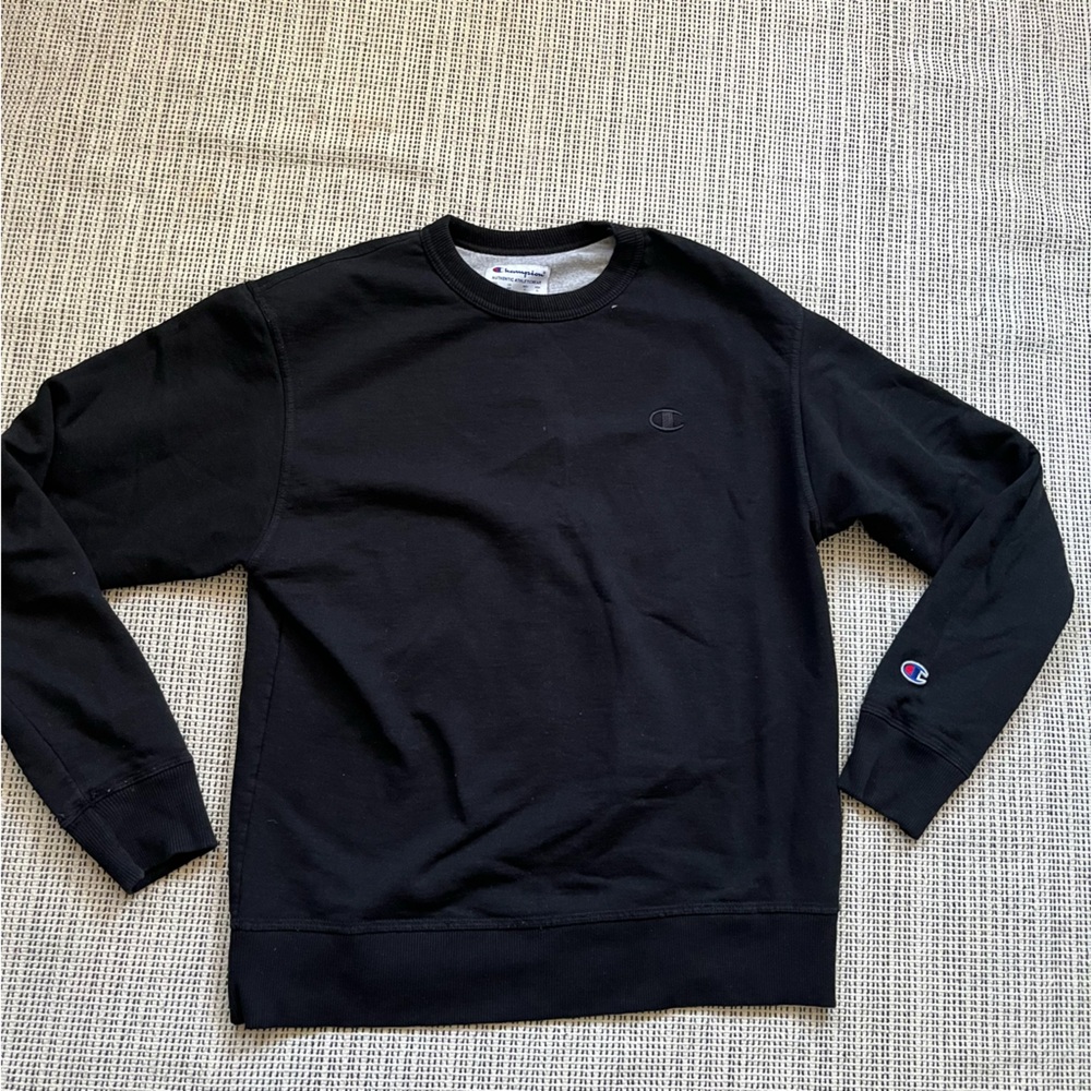 CHAMPION Black Crew Neck Long Sleeve Sweater Size Medium